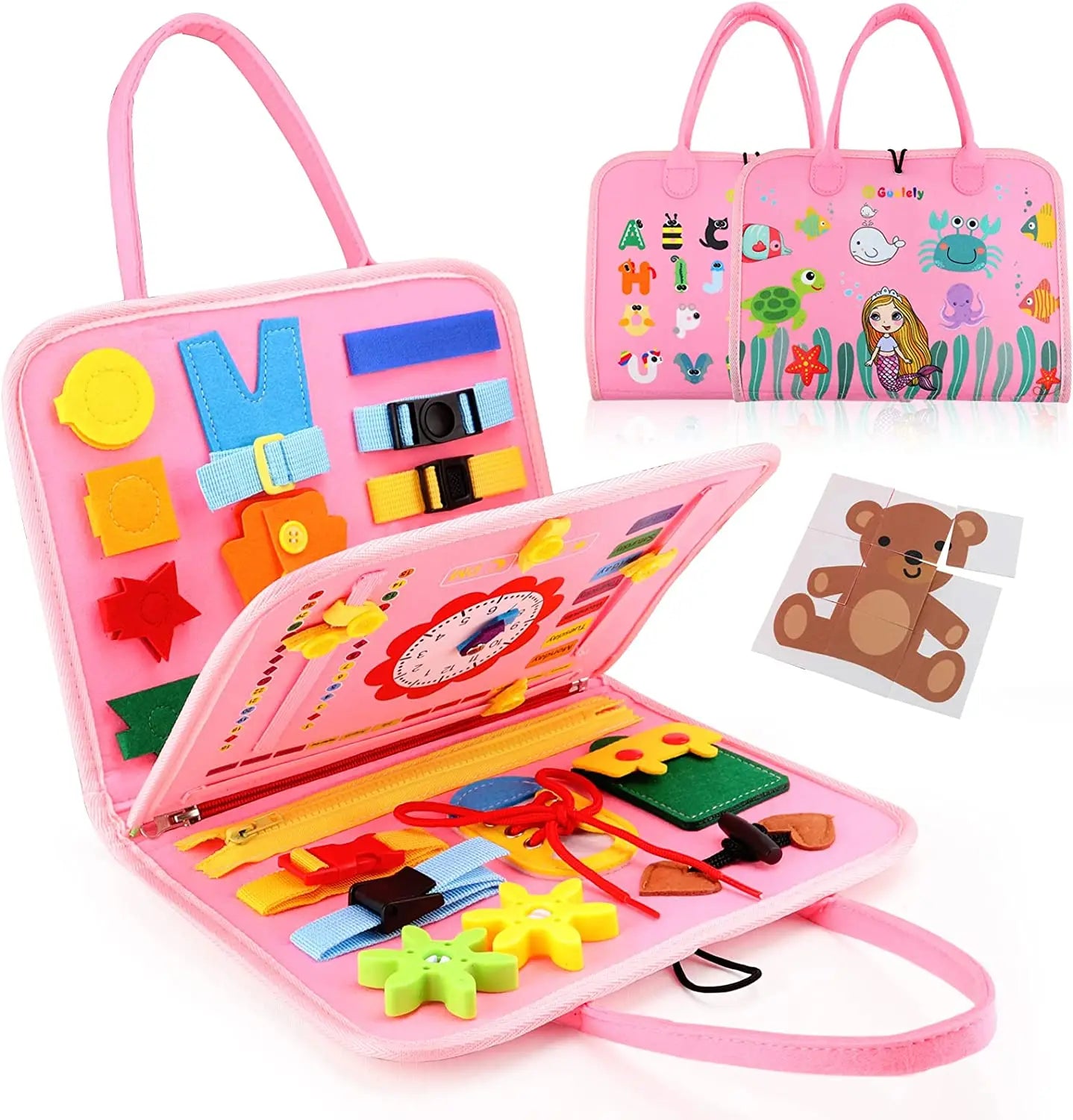 Baoblaze – Pièce Pour Tableau D’activités Montessori – Plateau Tournant à Billes – Jouet De Voyage Motricité 1-3 Ans